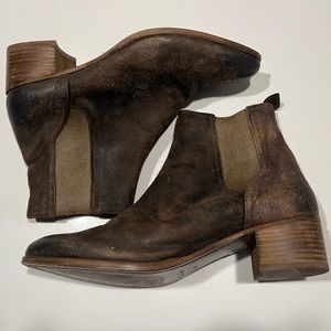 Peter Nappi Italian Suede Leather Brown Chelsea Boots size 40 (US 9.5)